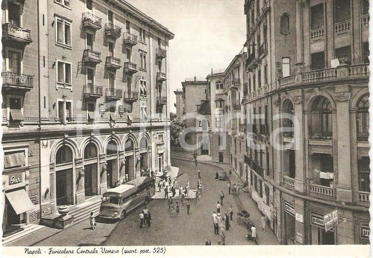 1951 NAPOLI Panorama Funicolare Centrale VOMERO Animata *Cartolina FG NV