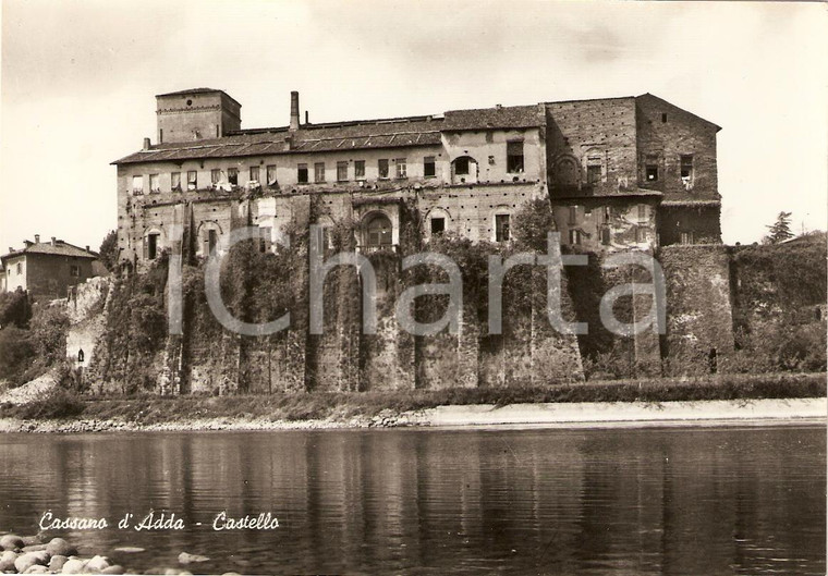 1968 CASSANO D'ADDA (MI) Scorcio panoramico del CASTELLO *Cartolina FG VG