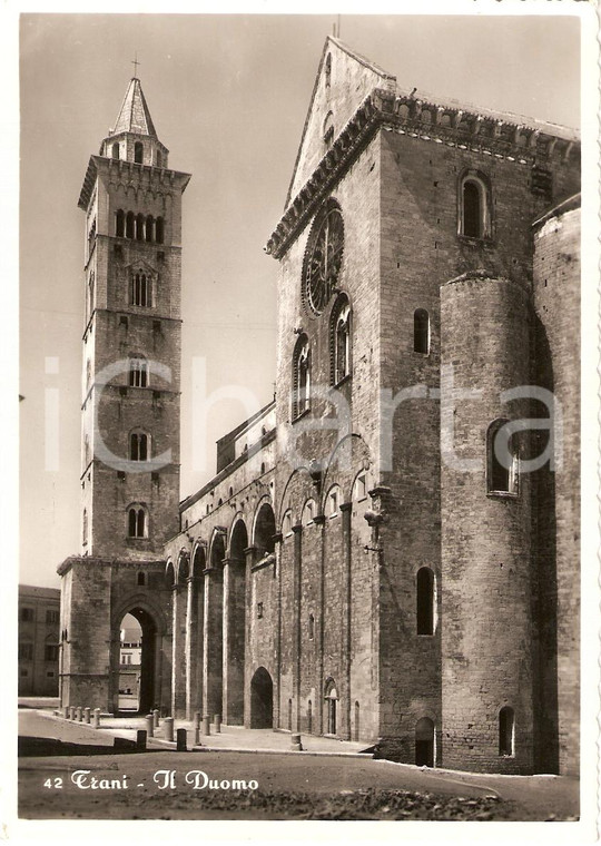 1955 circa TRANI (BA) Scorcio panoramico del DUOMO *Cartolina FG NV