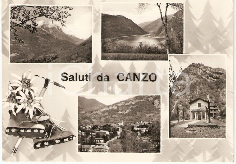 1961 CANZO (CO) Scorcio panoramico VEDUTINE Cartolina FG VG