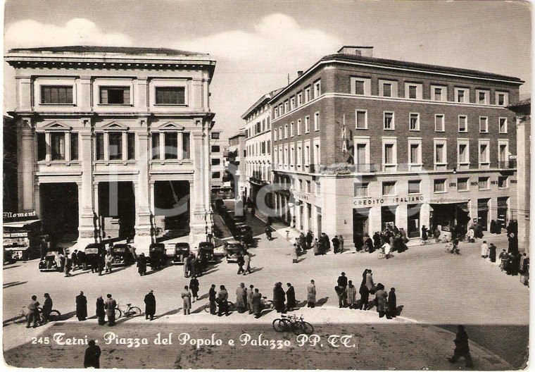 1958 TERNI Piazza del Popolo e palazzo delle Poste *Cartolina animata FG VG