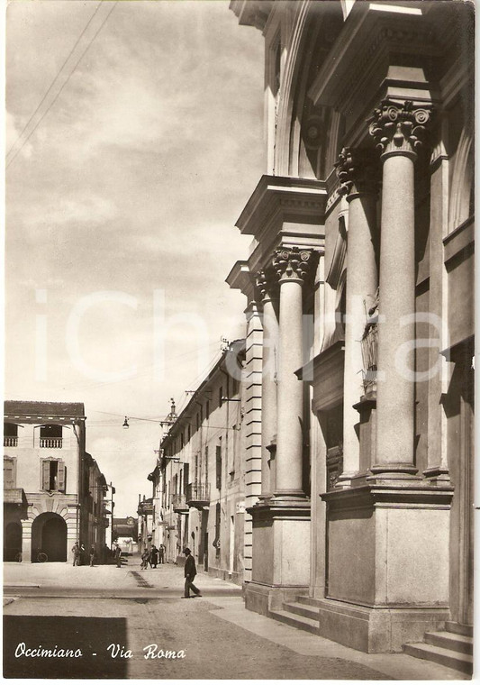 1950 ca OCCIMIANO (AL) VIA ROMA Cartolina animata FG NV