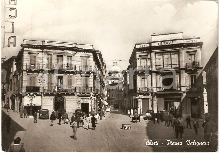 1958 CHIETI Piazza Valignani Acqua SANGEMINI *Cartolina animata FG VG