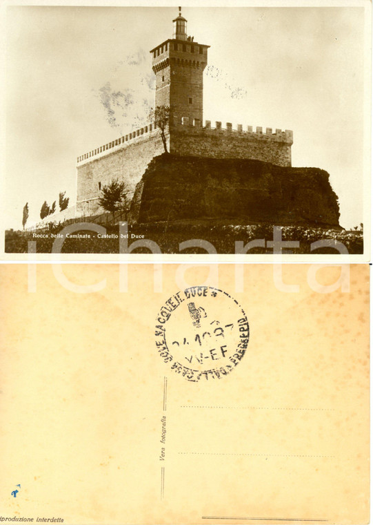 1937 MENDOLA (FC) Veduta della ROCCA delle CAMINATE - Castello del DUCE *FG NV