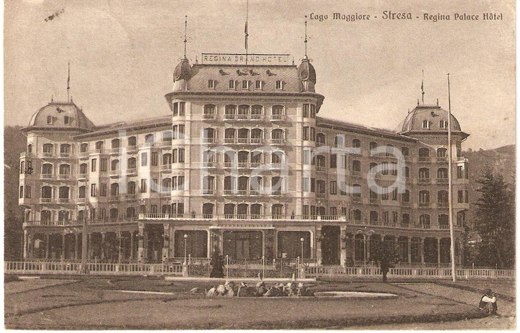 1928 Lago Maggiore VERBANIA Stresa REGINA PALACE HOTEL *Cartolina FP VG