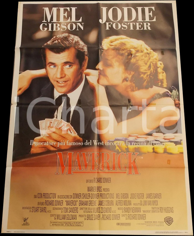 1994 MAVERICK Mel GIBSON Jodie FOSTER Film WESTERN *Manifesto 100x140 (4)