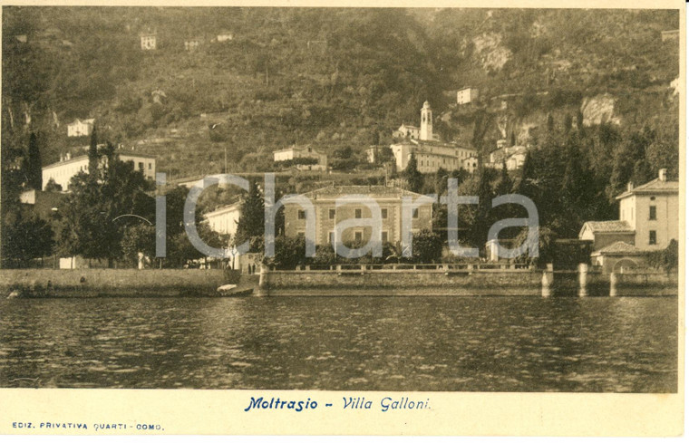 1900 ca MOLTRASIO (CO) Villa GALLONI vista dal lago * Cartolina FP NV