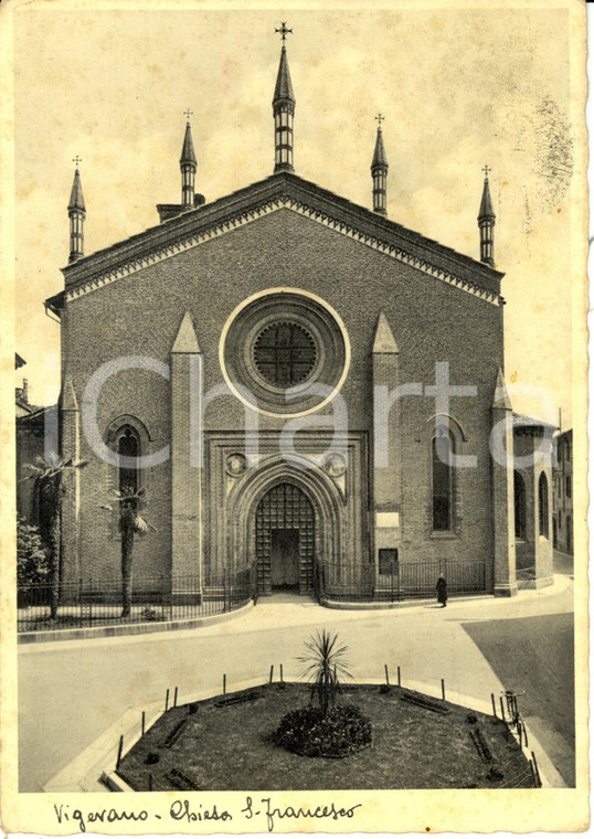 1930 ca VIGEVANO (PV) Facciata della chiesa di SAN FRANCESCO *Cartolina FG VG