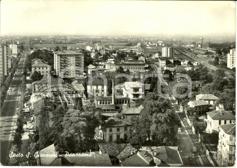 1960 SESTO SAN GIOVANNI (MI) Veduta panoramica aerea *Cartolina ANIMATA FG VG