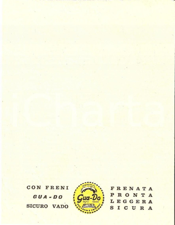 1967 PUBBLICITA' Freni GUA - DO *Ricevuta pubblicitaria 11x14 cm