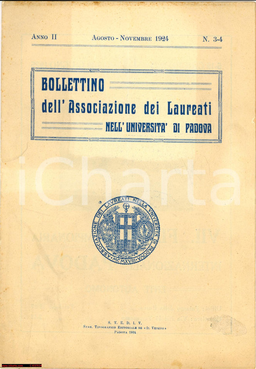 1924 - Bollettino Laureati Università Padova, lana