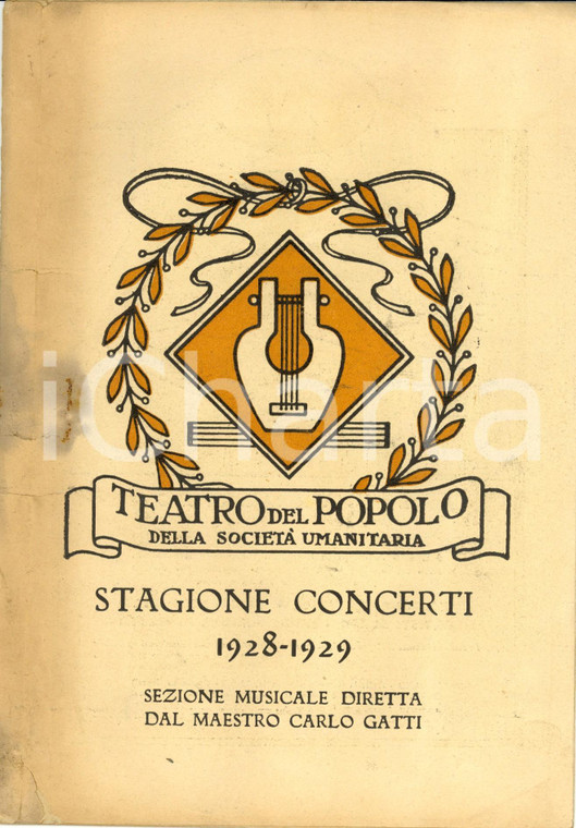 1928 MILANO TEATRO DEL POPOLO Quartetto Poltronieri Musica italiana *Programma