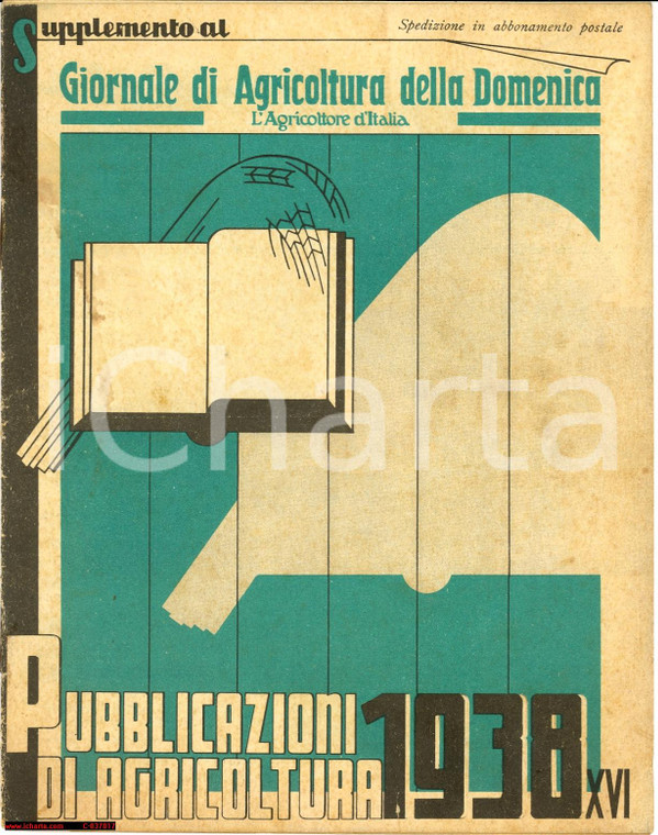 1938 FEDERCONSORZI Pubblicazioni di agricoltura *Catalogo Editoriale Agricoltori