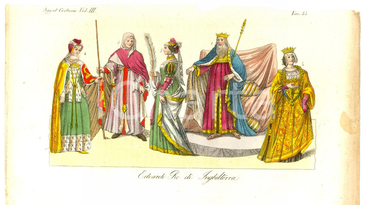 1837 COSTUME INGLESE Edoardo d'Inghilterra DANNEGGIATA