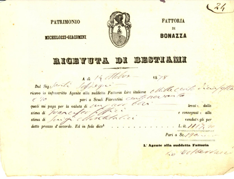 1878 SANT'ANTONINO A BONAZZA (FI) Patrimonio MICHELOZZI