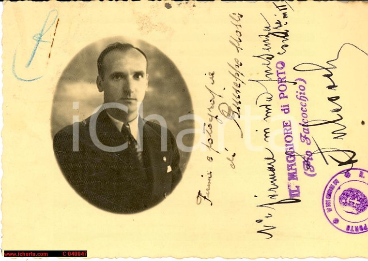 1930 Capitaneria MESSINA Documento Giuseppe MOLLIS