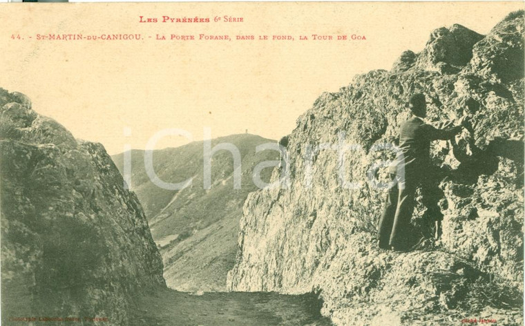 1920 circa CASTEIL (F) Porta forane ST-MARTIN-DU-CANIGOU Cartolina DANNEGGIATA