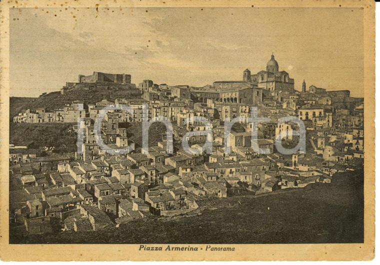 1947 PIAZZA ARMERINA (EN) Panorama della città *Cartolina postale FG VG