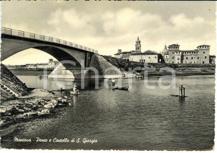 1954 MANTOVA Ponte e Castello di S. Giorgio *Cartolina FG VG