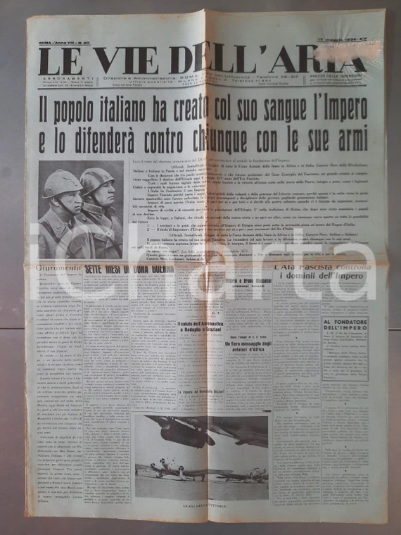 1936 LE VIE DELL'ARIA Aviazione Italiana crea Impero Italiano in AFRICA Giornale