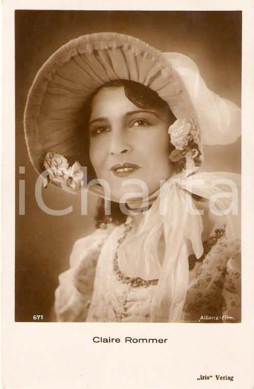 1925 ca CINEMA Claire ROMMER Actress Portrait *Cartolina FP NV