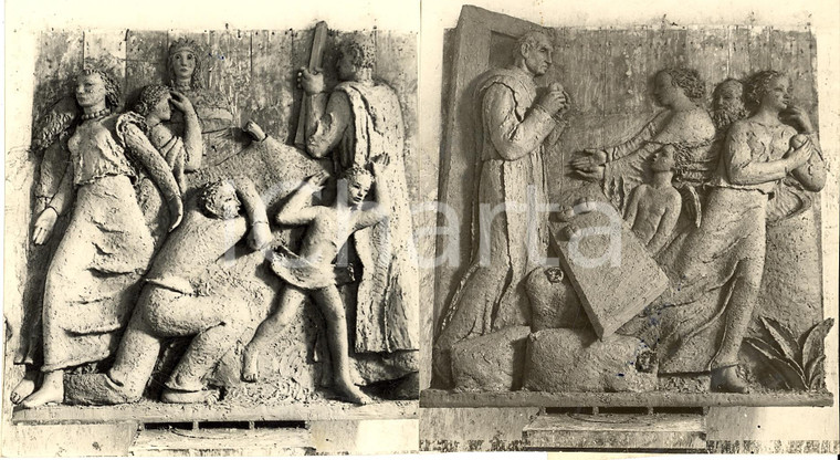 1935 CATANIA Rilievi scultore LAZZARO per statua DUSMET