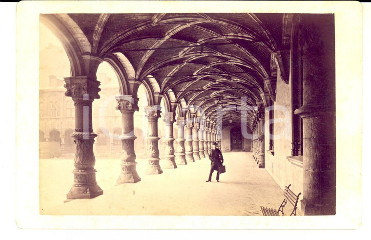 1880 ca LIEGE (B) Cortile del Palazzo di Giustizia *Foto A. STRAUS VINTAGE 11x16