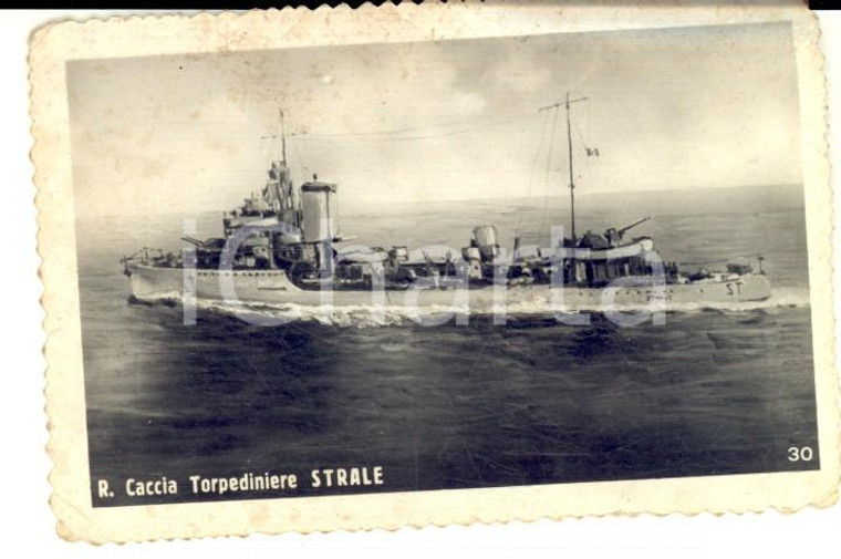 1940 ca REGIA MARINA Caccia Torpediniere STRALE *Foto seriale 9x7 cm