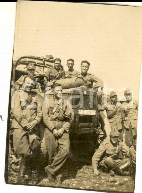 1940 ca ZONA DI GUERRA Militari di artiglieria con pezzo da batteria *Foto 6x8
