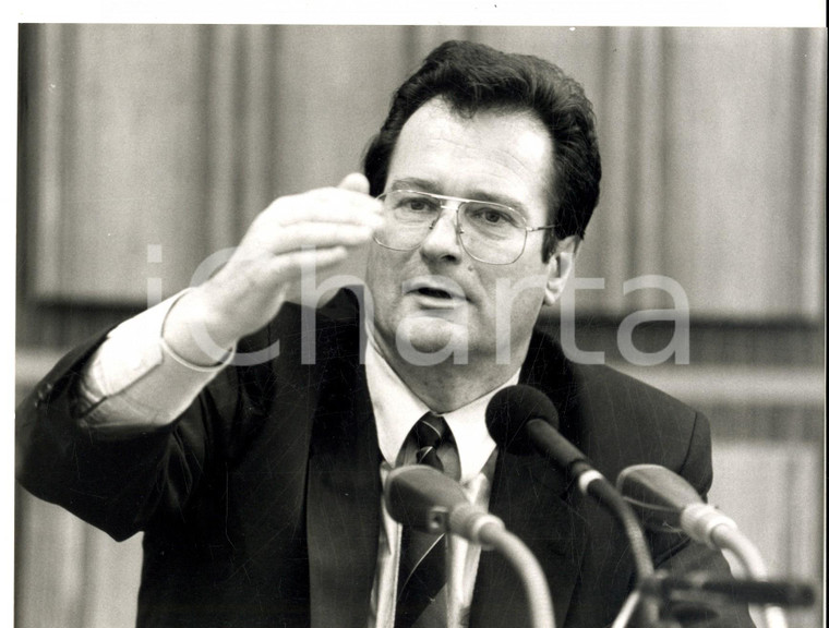 1991 BERLIN Klaus KINKEL ministro della Giustizia in conferenza stampa *Foto 4
