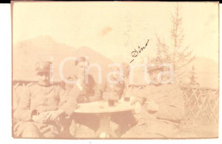 1916 Forte CORNO D'AOLA Dino BARBERIS alla mensa militare *Foto 7x4 cm