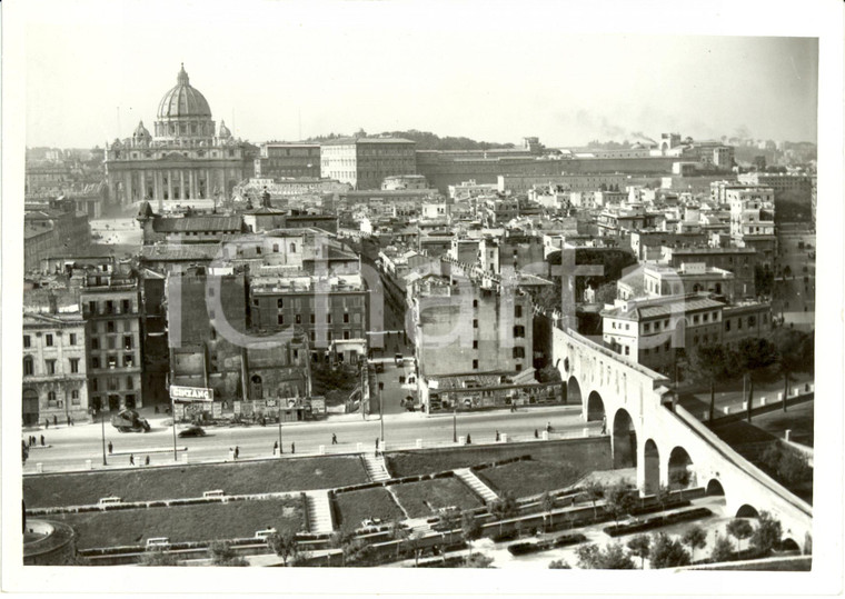 1938 ROMA Veduta zona via CONCILIAZIONE e CASTEL SANT'ANGELO - CINZANO *Foto