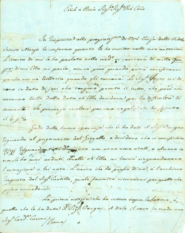 1805 ARANJUEZ Francisco GIL DE TABOADA Ministro Marina AUTOGRAFO Gio. Batt. FINI