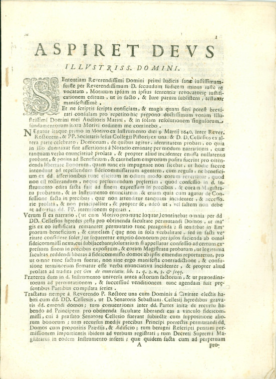 1689 PISTOIA Famiglia CELLESI vs Collegio GESUITI per permuta di edifici 15 pp.