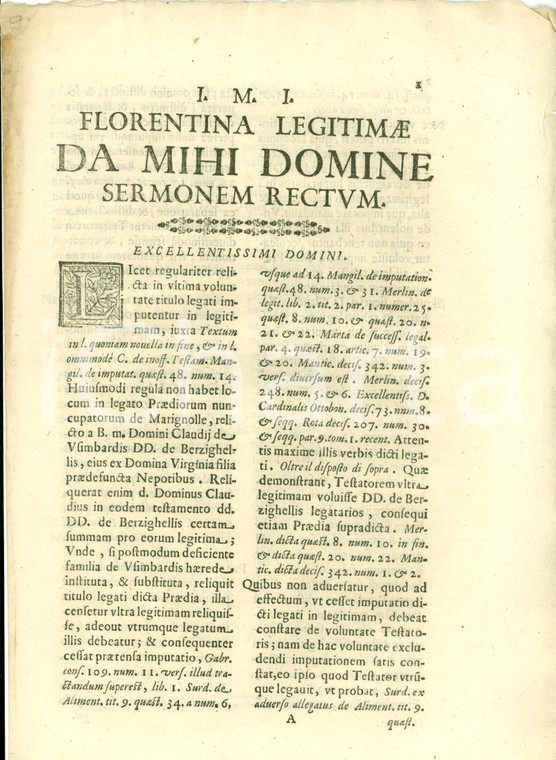 1668 FIRENZE Terreni Claudio USIMBARDI a MARIGNOLLE non spettano ai BERZIGHELLI