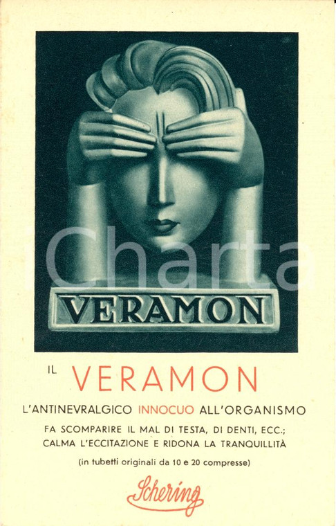 1930 ca SCHERING Antinevralgico VERAMON Illustrata FP