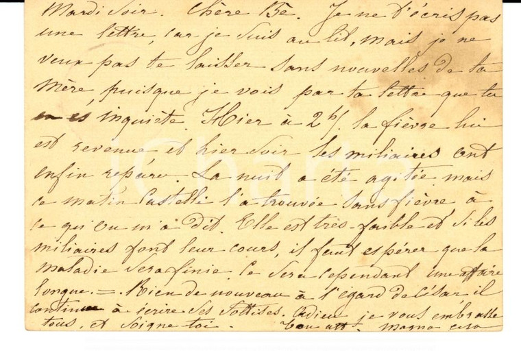 1877 TORINO Enrichetta BALBO DI VINADIO malata scrive alla figlia