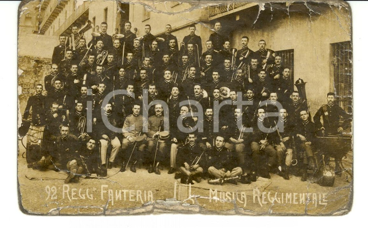 1910 ca 92° Reggimento Fanteria BASILICATA Musica reggimentale Cartolina