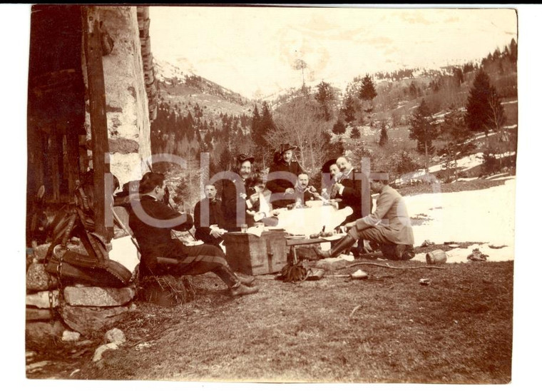 1911 TRENTINO (?) Bersagliere Umberto VILLANI picnic con i commilitoni *Foto