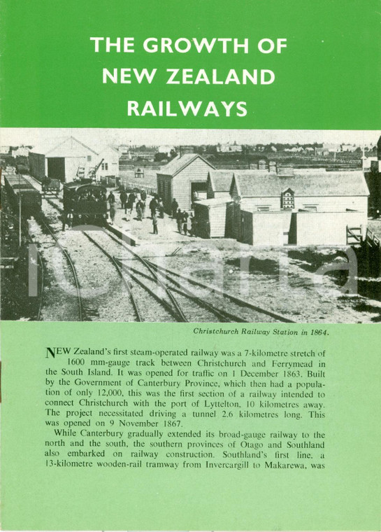 1975 NUOVA ZELANDA Growth of NEW ZEALAND Railways ILLUSTRATO Opuscolo