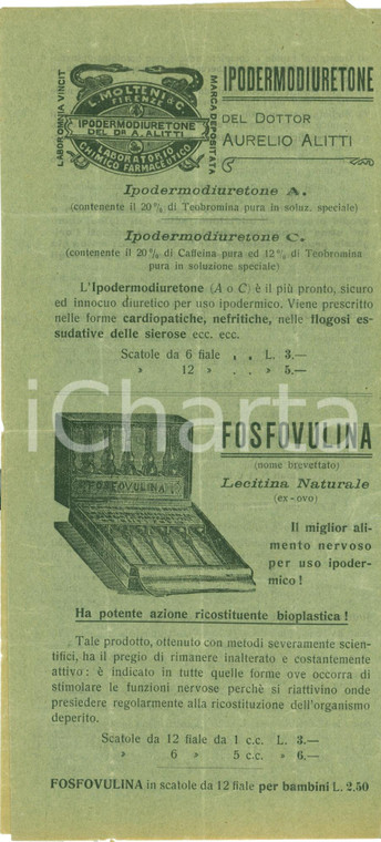 1890 ca FIRENZE Laboratorio farmaceutico MOLTENI Jodelaina ILLUSTRATO