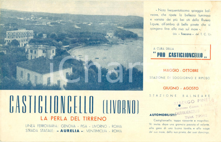 1950 ca. CASTIGLIONCELLO (LI) Perla del TIRRENO Turismo