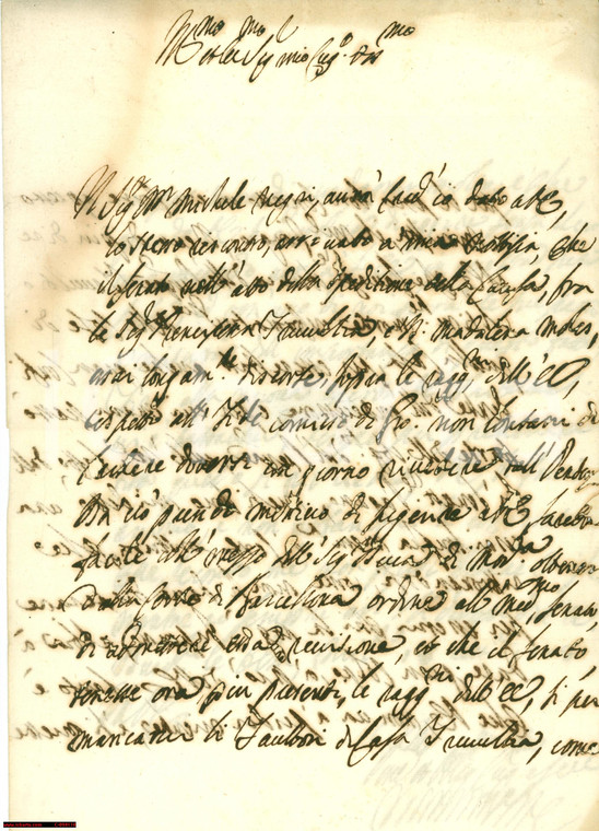 1708 MILANO Lite tra la principessa TRIVULZIO e donna Maddalena MOLES *Lettera