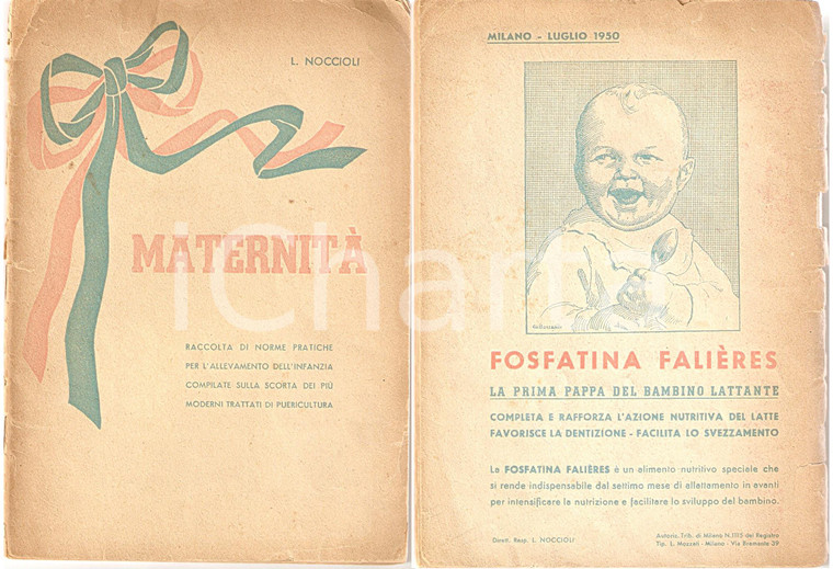 1950 L. NOCCIOLI Maternità IlL. pubblicità BOCCASILE