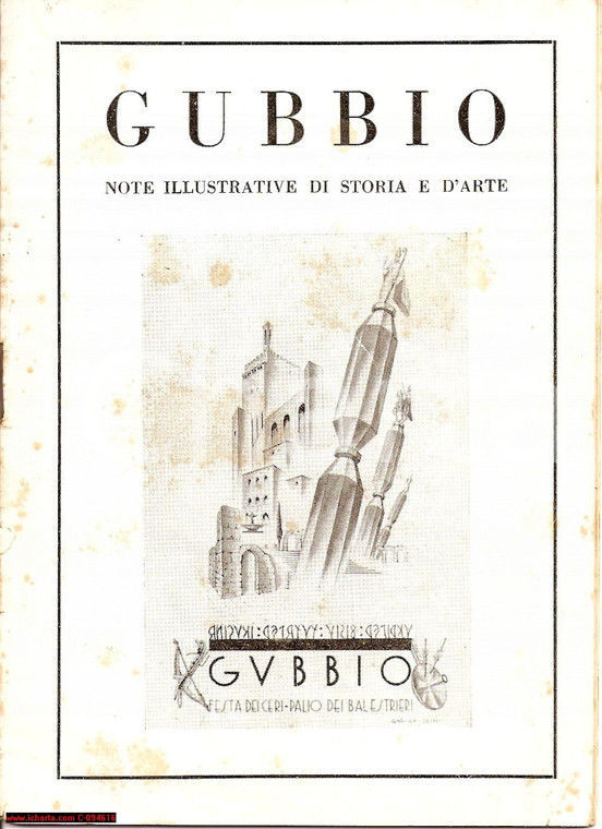 1950 circa GUBBIO Note illustrative storia arte ROGARI