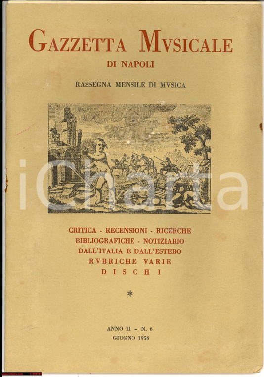 1956 Gazzetta Musicale di NAPOLI Rassegna di musica
