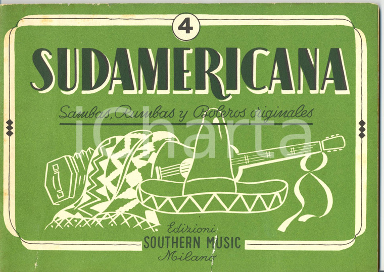 1951 SUDAMERICANA Sambas, Rumbas y Boleros originales - Ed. Southern *Spartito