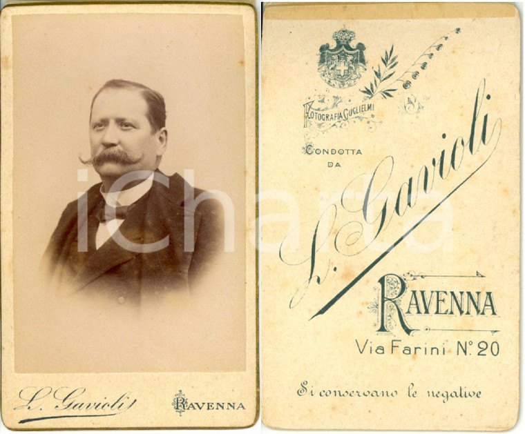 1890 ca RAVENNA Ritratto di gentiluomo *Fotografia GUGLIELMI - GAVIOLI