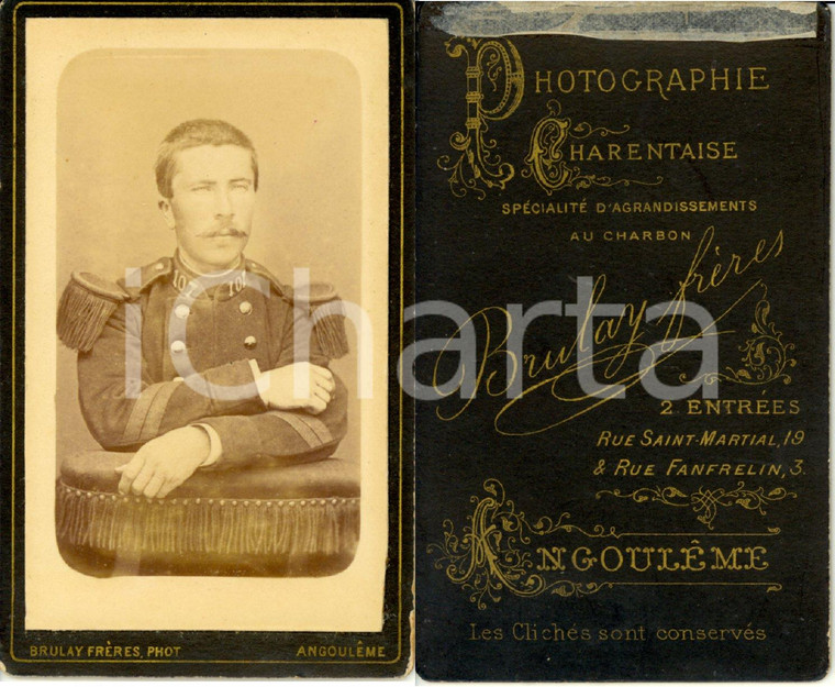 1890 ca ANGOULEME (F) Jeune officier 107e Régiment D'Infanterie *Photo BRULAY