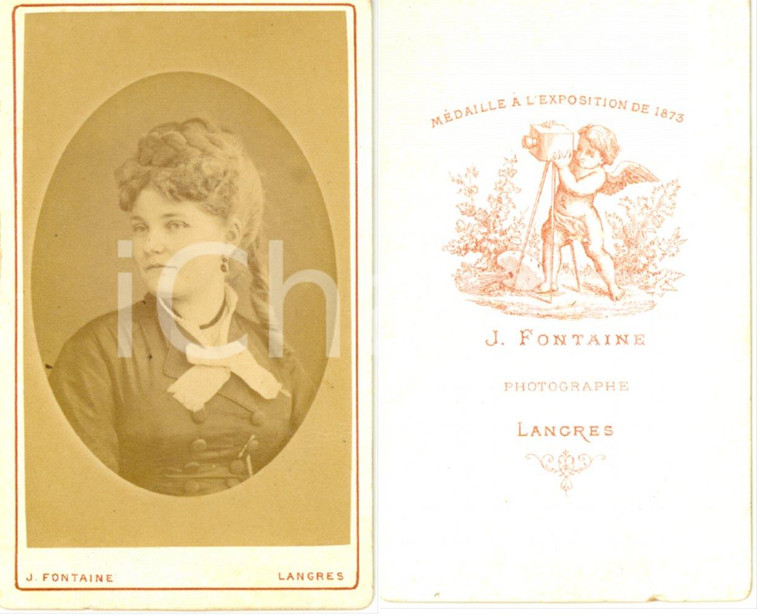 1880 ca LANGRES (F) Ritratto di giovane signora *Foto J. FONTAINE